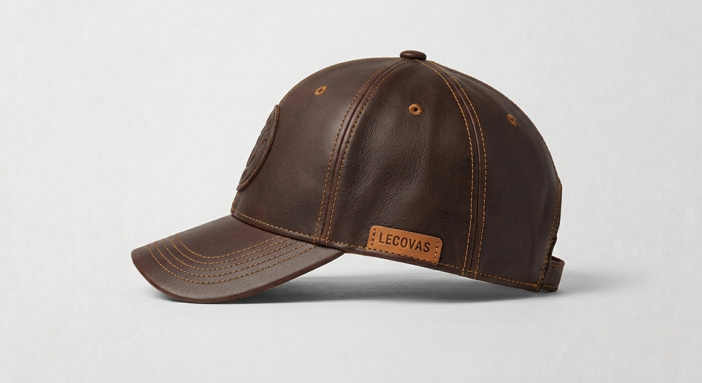 Signature Embossed Leather Baseball Cap
