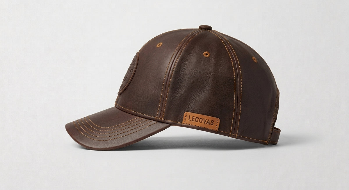 Signature Embossed Leather Baseball Cap