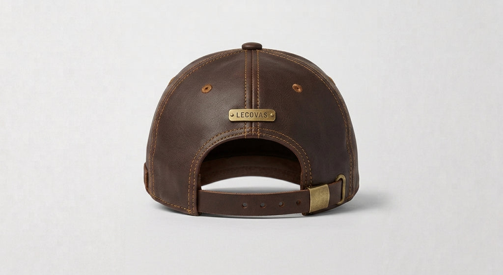 Signature Embossed Leather Baseball Cap