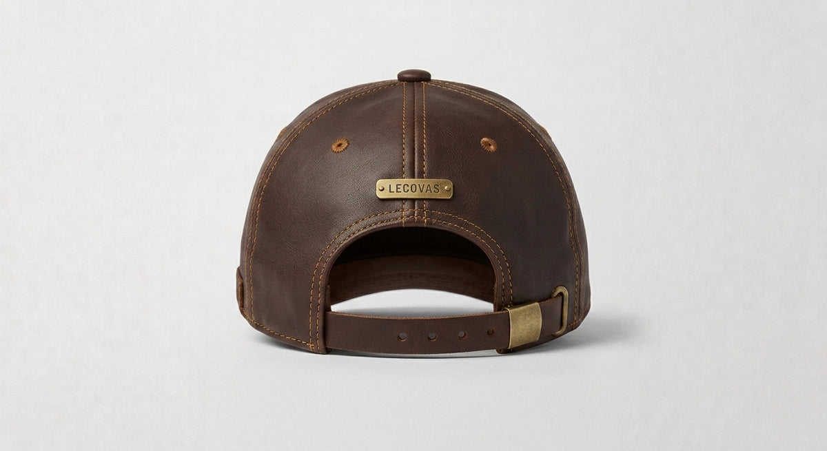 Signature Embossed Leather Baseball Cap