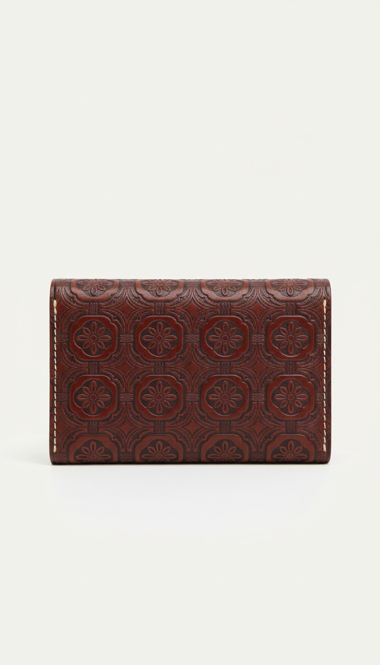 Embossed Leather Wallet with RFID Lining